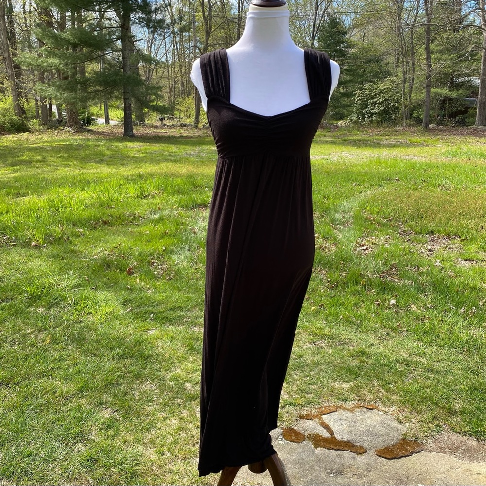 SURVIVAL DRESS MAXI BLACK SLEEVELESS COLUMN SHEATH SIZE S